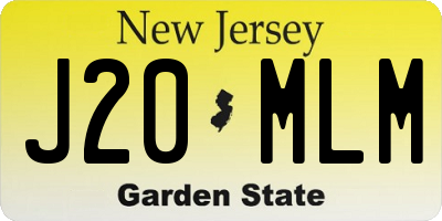 NJ license plate J20MLM