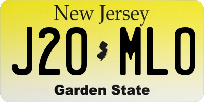 NJ license plate J20MLO