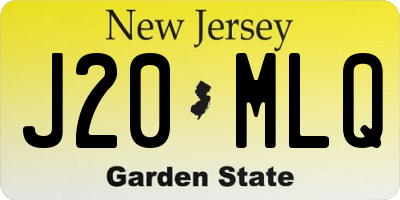 NJ license plate J20MLQ