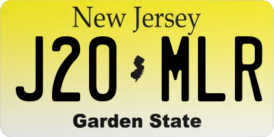 NJ license plate J20MLR