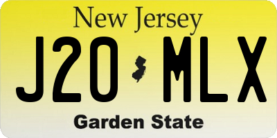 NJ license plate J20MLX
