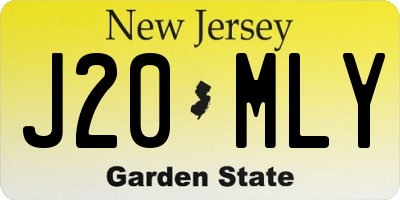 NJ license plate J20MLY