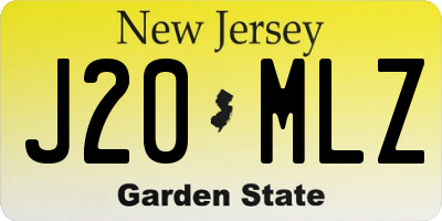 NJ license plate J20MLZ