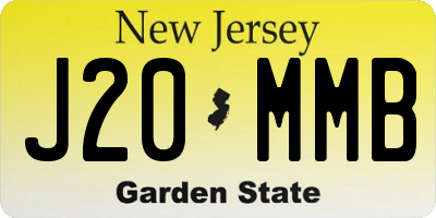 NJ license plate J20MMB