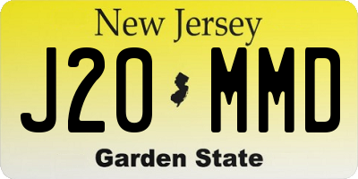 NJ license plate J20MMD