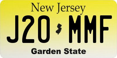 NJ license plate J20MMF