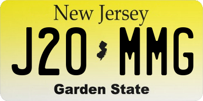 NJ license plate J20MMG