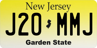NJ license plate J20MMJ