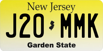 NJ license plate J20MMK