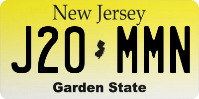 NJ license plate J20MMN