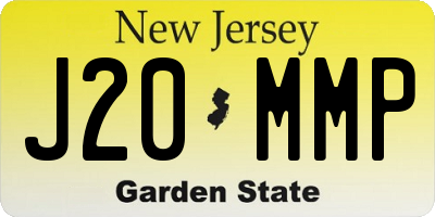 NJ license plate J20MMP