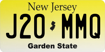 NJ license plate J20MMQ