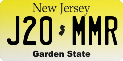NJ license plate J20MMR