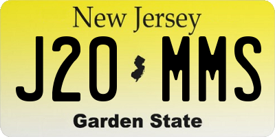 NJ license plate J20MMS