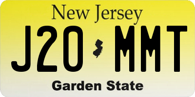 NJ license plate J20MMT