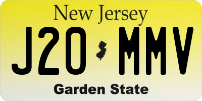 NJ license plate J20MMV