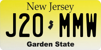 NJ license plate J20MMW