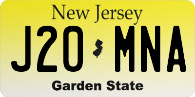 NJ license plate J20MNA