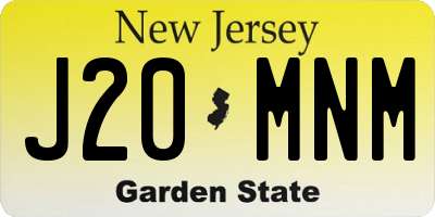 NJ license plate J20MNM