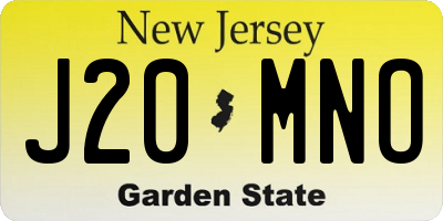 NJ license plate J20MNO