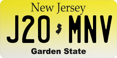 NJ license plate J20MNV