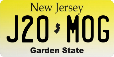 NJ license plate J20MOG