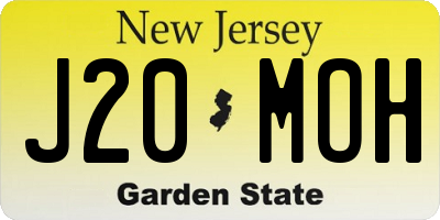 NJ license plate J20MOH