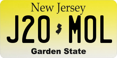 NJ license plate J20MOL