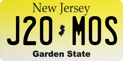 NJ license plate J20MOS