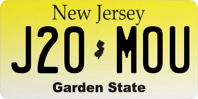 NJ license plate J20MOU