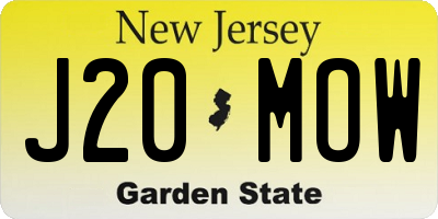 NJ license plate J20MOW