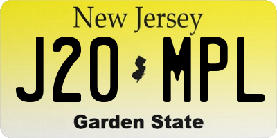 NJ license plate J20MPL