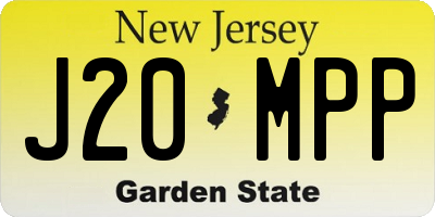 NJ license plate J20MPP