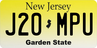 NJ license plate J20MPU