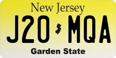 NJ license plate J20MQA