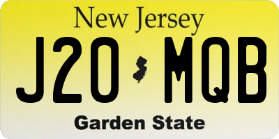 NJ license plate J20MQB