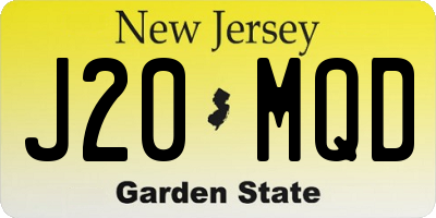 NJ license plate J20MQD