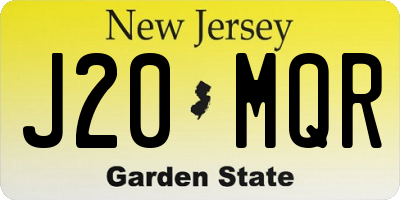 NJ license plate J20MQR