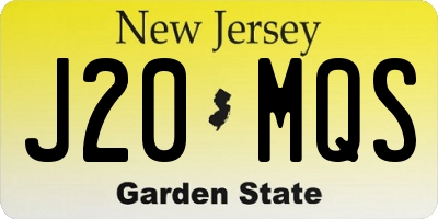 NJ license plate J20MQS