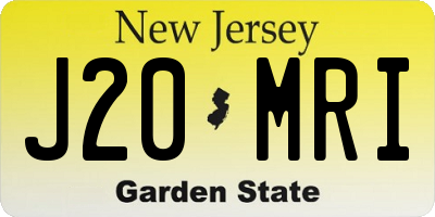 NJ license plate J20MRI