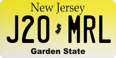 NJ license plate J20MRL