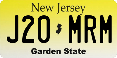 NJ license plate J20MRM