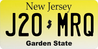 NJ license plate J20MRQ