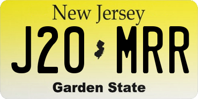 NJ license plate J20MRR