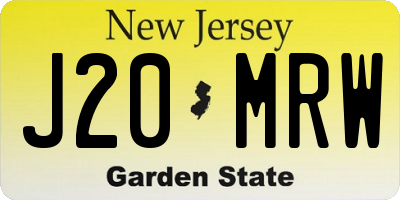 NJ license plate J20MRW