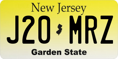 NJ license plate J20MRZ