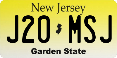 NJ license plate J20MSJ