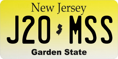 NJ license plate J20MSS