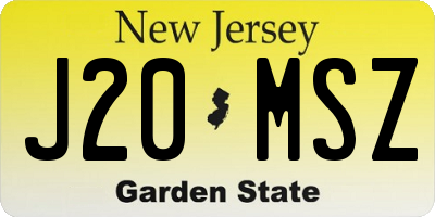 NJ license plate J20MSZ