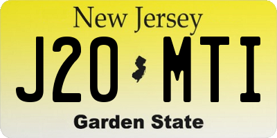NJ license plate J20MTI